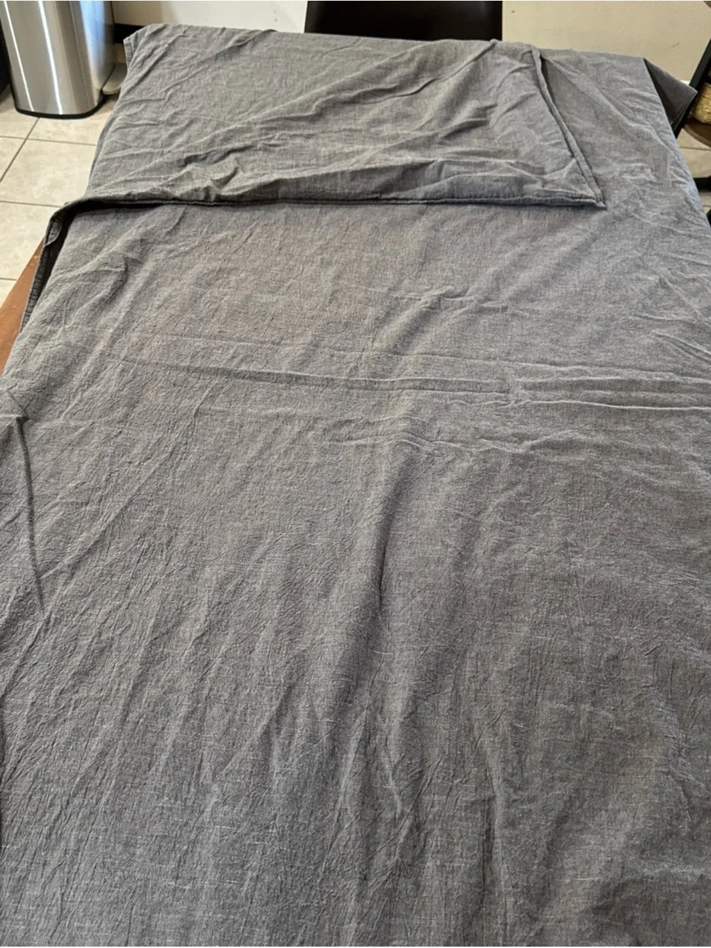 Threshold Charcoal Gray Linen-Texture Duvet Cover